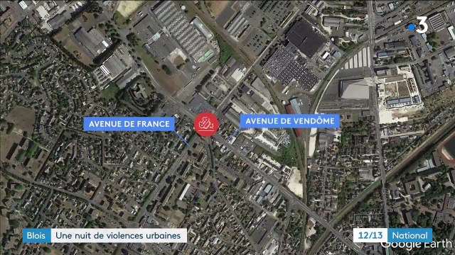 Violences urbaines cette nuit dans un quartier de Blois après un refus d'obtempérer suivi d'un accident de la route - Supermarché vandalisé, crèche dégradée - VIDEO