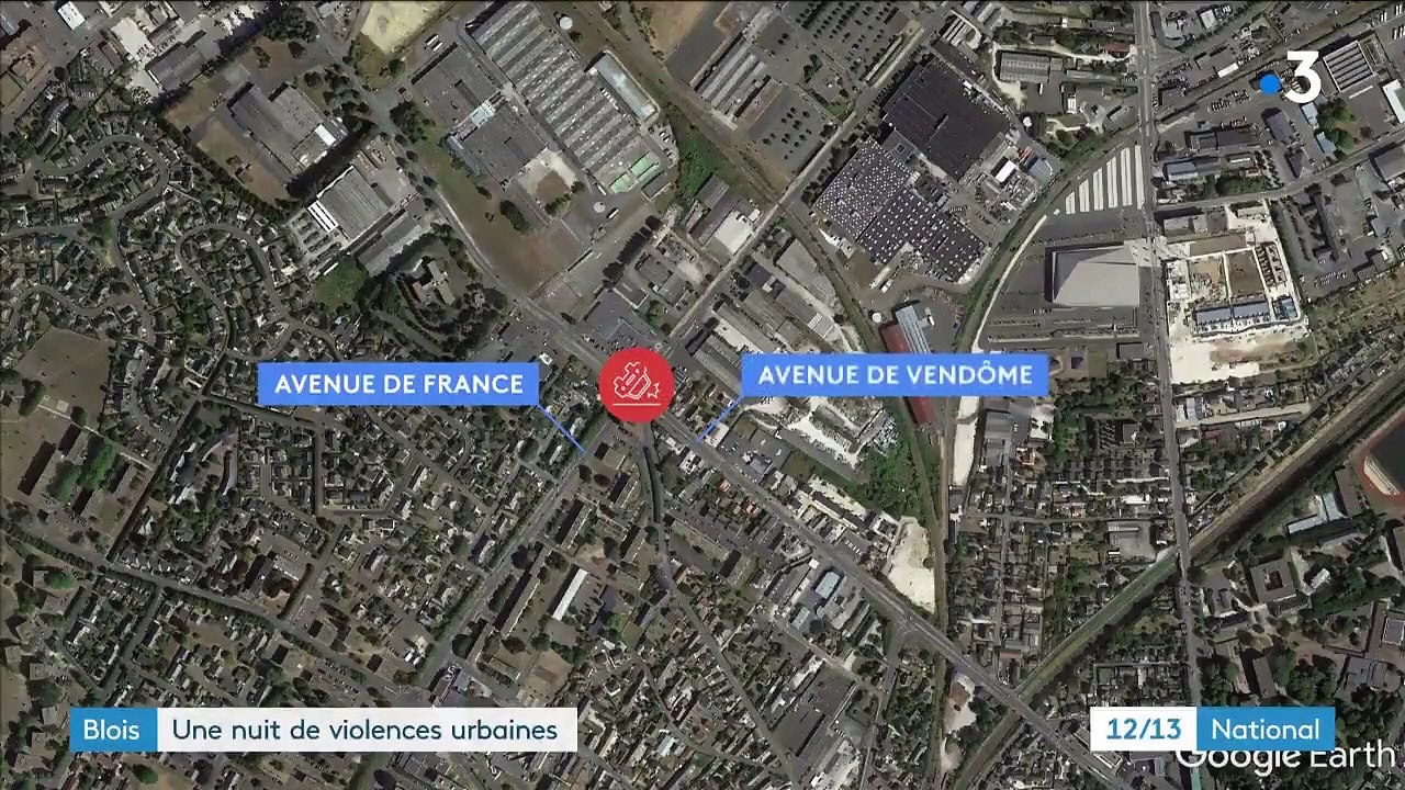 Violences urbaines cette nuit dans un quartier de Blois après un refus d'obtempérer suivi d'un accident de la route - Supermarché vandalisé, crèche dégradée - VIDEO
