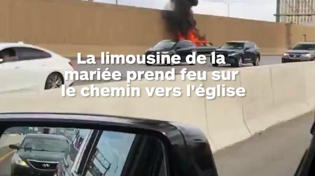 La limousine de la mariée prend feu en chemin vers l'église