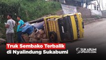 Truk Sembako Terbalik di Nyalindung Sukabumi