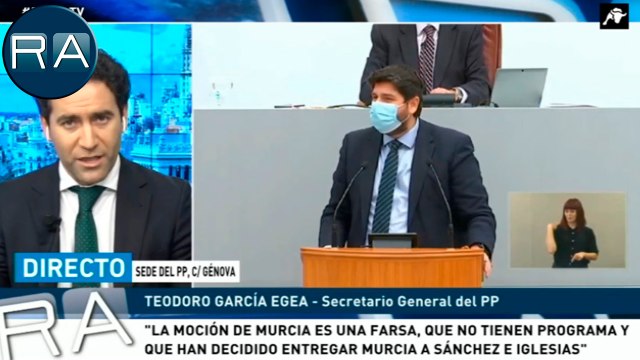García Egea sobre la moción: 'Ciudadanos ha decidido entregar Murcia a Sánchez y a Iglesias'