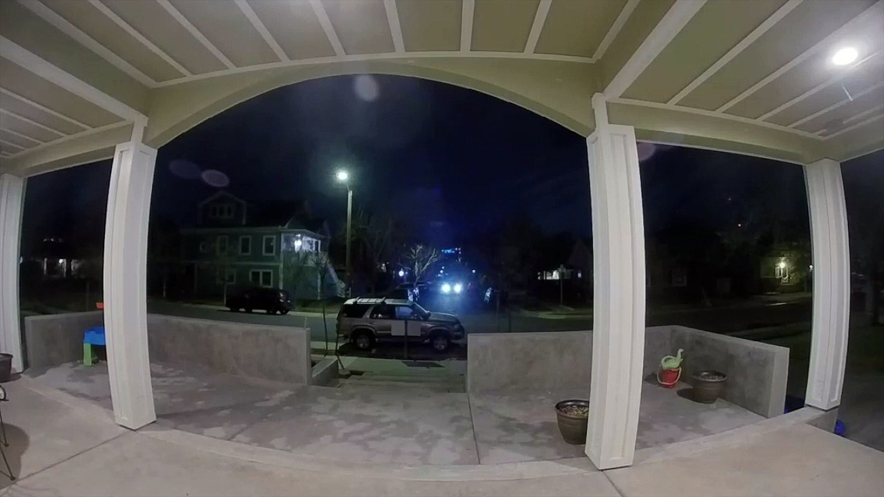 Late Night Driver T-Bones Parked SUV