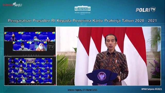 Presiden Jokowi Menerima Para Penerima Kartu Prakerja, Istana Negara, 17 Maret 2021