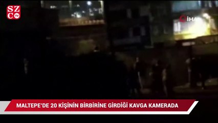 Download Video: Maltepe'de 20 kişinin birbirine girdiği kavga anları kamerada