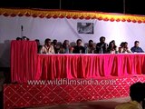 Prakash Jha, Gracy Singh, Ajay Devgan at the promotion of Hindi film Gangaajal