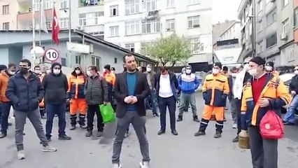 AKP'li Bayrampaşa Belediyesi'nde işçilerden sefalet sözleşmesine karşı eylem