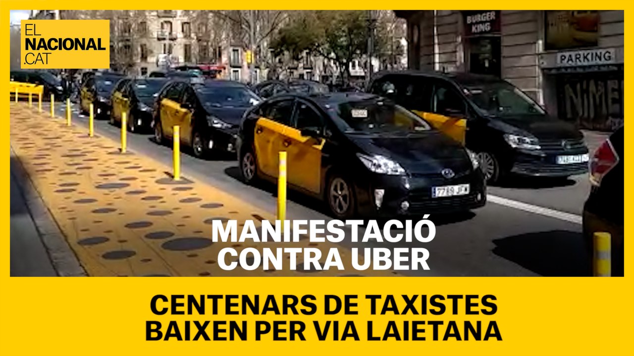 La manifestació de taxistes arriba a Via Laietana