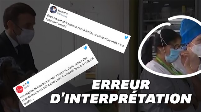 Des soignants à Poissy ont-ils vraiment tourné le dos à Macron?