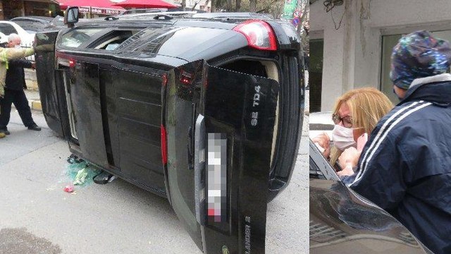 Lüks cip yan yattı… Sürücü şoka girdi