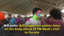 WB Polls: BJP supporter paints lotus on his body ahead of PM Modi’s visit in Purulia
