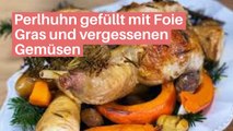 Perlhuhn gefüllt mit Foie Gras und vergessenen Gemüsen