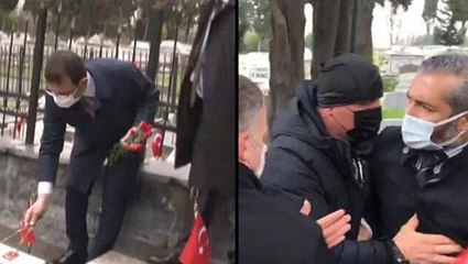 Edirnekapı Şehitliği'nde İmamoğlu'na tepki gösteren gazi yakını konuştu: Samimiyetsizliği gördüğüm için yaptım