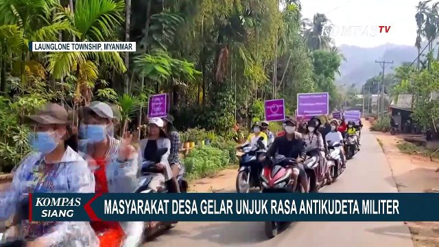 Warga Desa di Myanmar Gelar Demo Anti Kudeta Militer