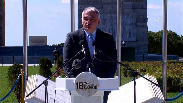 ÇANAKKALE - Bakan Ersoy, 18 Mart Şehitleri Anma Günü ve Çanakkale Deniz Zaferi'nin 106. Yılı töreninde konuştu