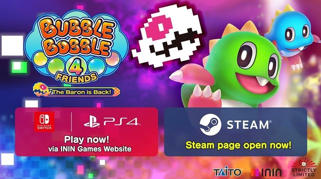 Bubble Bobble 4 Friends: tráiler del Square Enix Presents