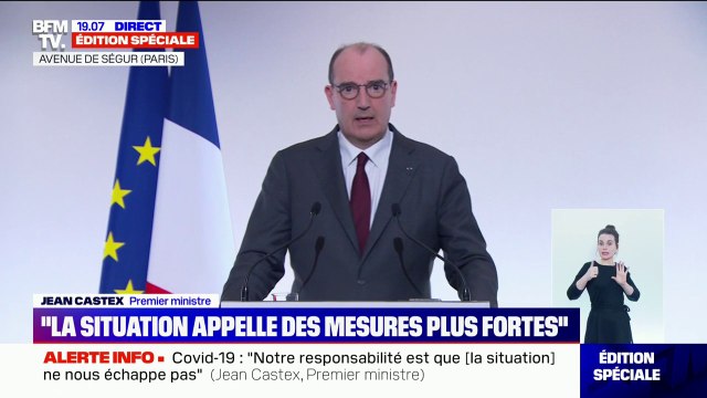 Jean Castex annonce des nouvelles mesures de freinage massives à compter de ce vendredi soir minuit et pour 4 semaines dans 16 départements