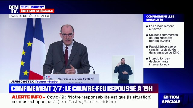 Jean Castex: Les mesures que nous prenons ont vocation à s'appliquer au moins les 4 prochaines semaines