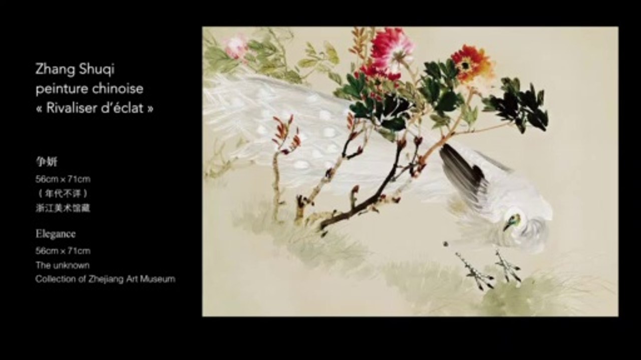 Zhang Shuqi, peinture chinoise « Rivaliser d’éclat »/张书旂中国画《争妍》/Elegance, Chinese painting by Zhang Shuqi