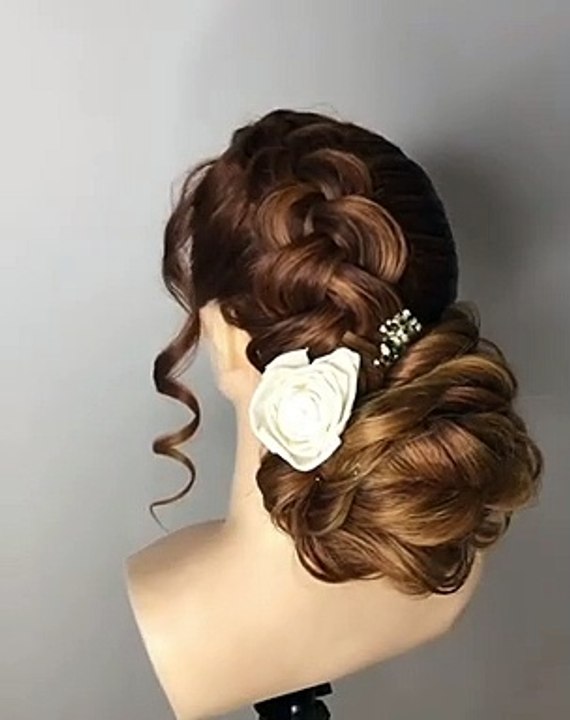 Beautiful Hairstyles For Brides Floral Hairstyle Bun Rose s Hair style Juda Hair style Girl shorts