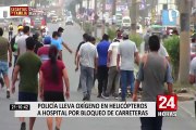 PNP trasladó oxígeno en helicópteros hacia Hospital de Huaycán