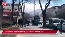 Kızların yumruklu kavgası kamerada