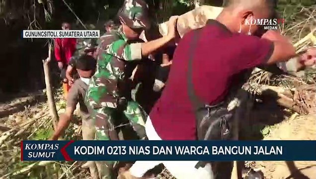 Kodim 0213 Nias dan Warga Bangun Jalan