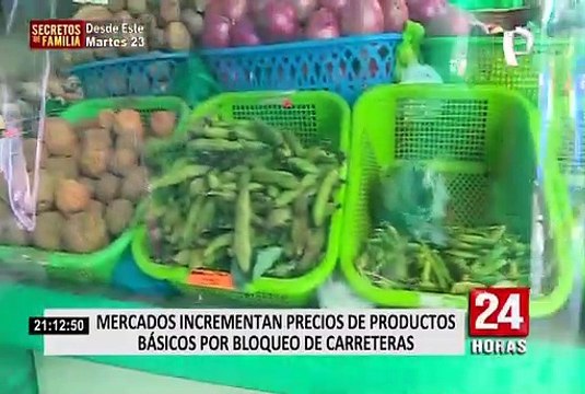 Mercados incrementan precios de productos básico por bloqueo de carreteras
