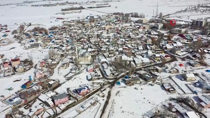 Karla kaplı Erzurum’un muhteşem manzarası mest etti