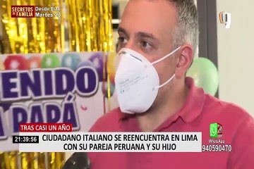 Ciudadano italiano se reencuentra con su familia luego de un año separados por la pandemia