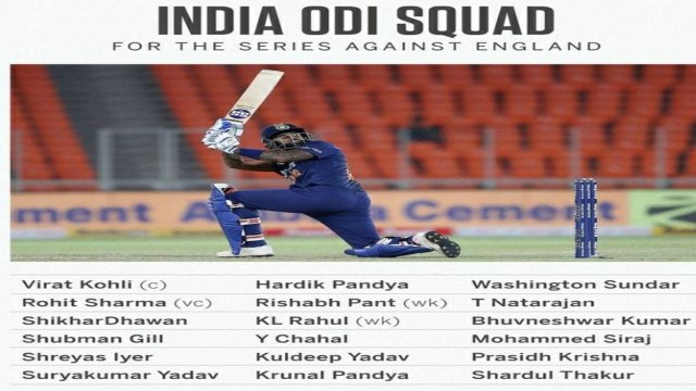 India Squad For ODI Series vs England: Suryakumar Yadav| Prasidh Krishna, Md. Siraj