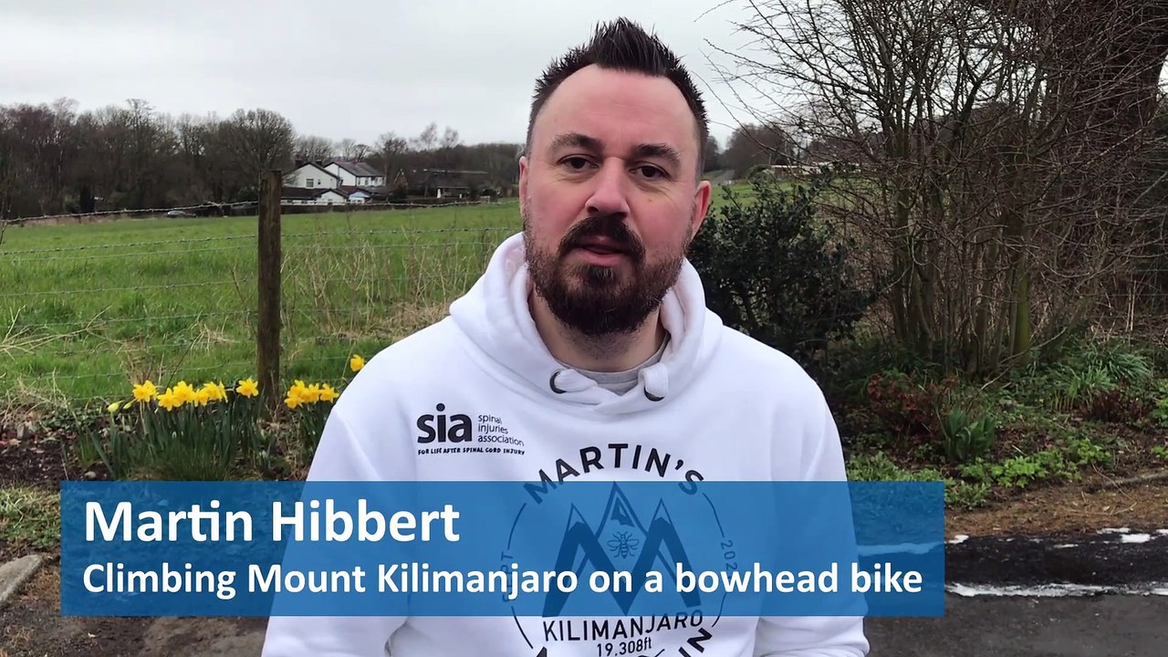 Martin Hibbert preparing to climb Mount Kilimanjaro on a bowhead bike