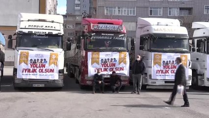 Suriye'ye 13 tır yardım malzemesi gönderildi