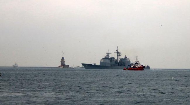 ABD SAVAŞ GEMİSİ 'USS MONTEREY' İSTANBUL BOĞAZI'NDAN GEÇTİ