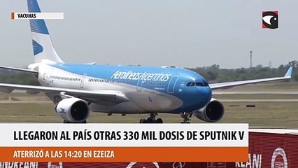 Llegaron al país otras 330 mil dosis de sputnik V