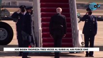 Joe Biden tropieza tres veces al subir al Air Force One