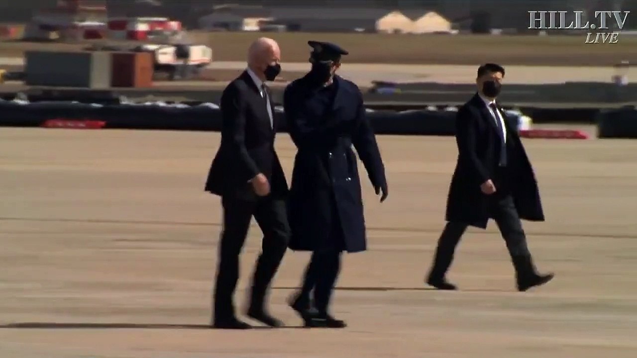 Weak & Feeble Joe Biden Trips, Stumbles, and Falls Climbing the Stairs to Air Force 1