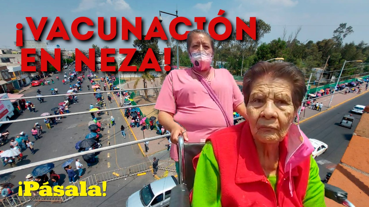Abues aguantan por una vacuna en Neza
