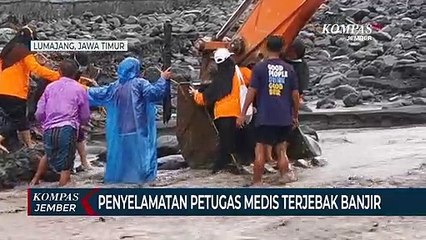 Puluhan Petugas Medis Terjebak Banjir Lahar Hujan Diselamatkan dengan Alat Berat