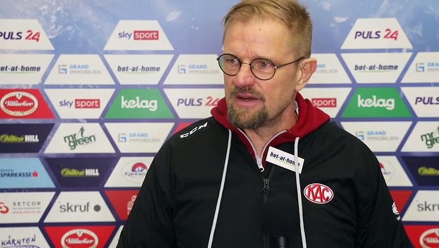 19.3 - Playoff-VF: Petri Matikainen (KAC) nach Sieg in Villach