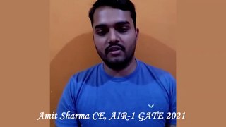 GATE 2021 Topper _ Amit Sharma AIR-1 (CE) _ IES Master Postal Study Program Student