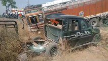 ट्रेलर व एसयूवी में भिड़ंत में दोव्यक्तियों की हुई मौत