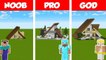 Minecraft NOOB vs PRO vs GOD- MODERN A-FRAME HOUSE BUILD CHALLENGE in Minecraft _ Animation