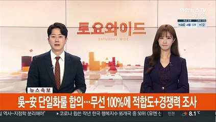 [속보] 吳-安 단일화룰 합의…무선 100%에 적합도+경쟁력 조사