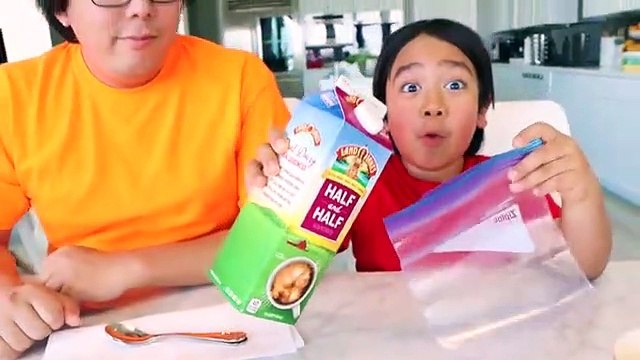 Homemade Ice Cream in a bag Kids easy DIY Science Experiments
