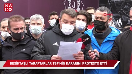 Beşiktaşlı taraftarlardan TBF'nin kararına protesto