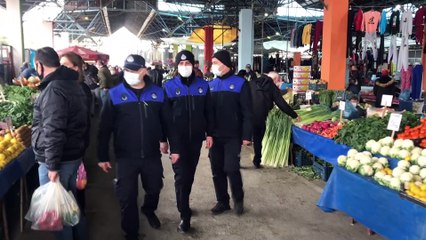 EDİRNE - Pazar yeri ve AVM'lerde Kovid-19 tedbirleri denetlendi
