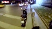 Kaza sonrası motosiklet sürücüsüne bıçaklı saldırı