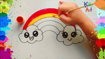 Aprendiendo los Colores y Como Dibujar un Arcoiris Kawaii | Arcoiris Kawaii | Paso a Paso | Kids Art