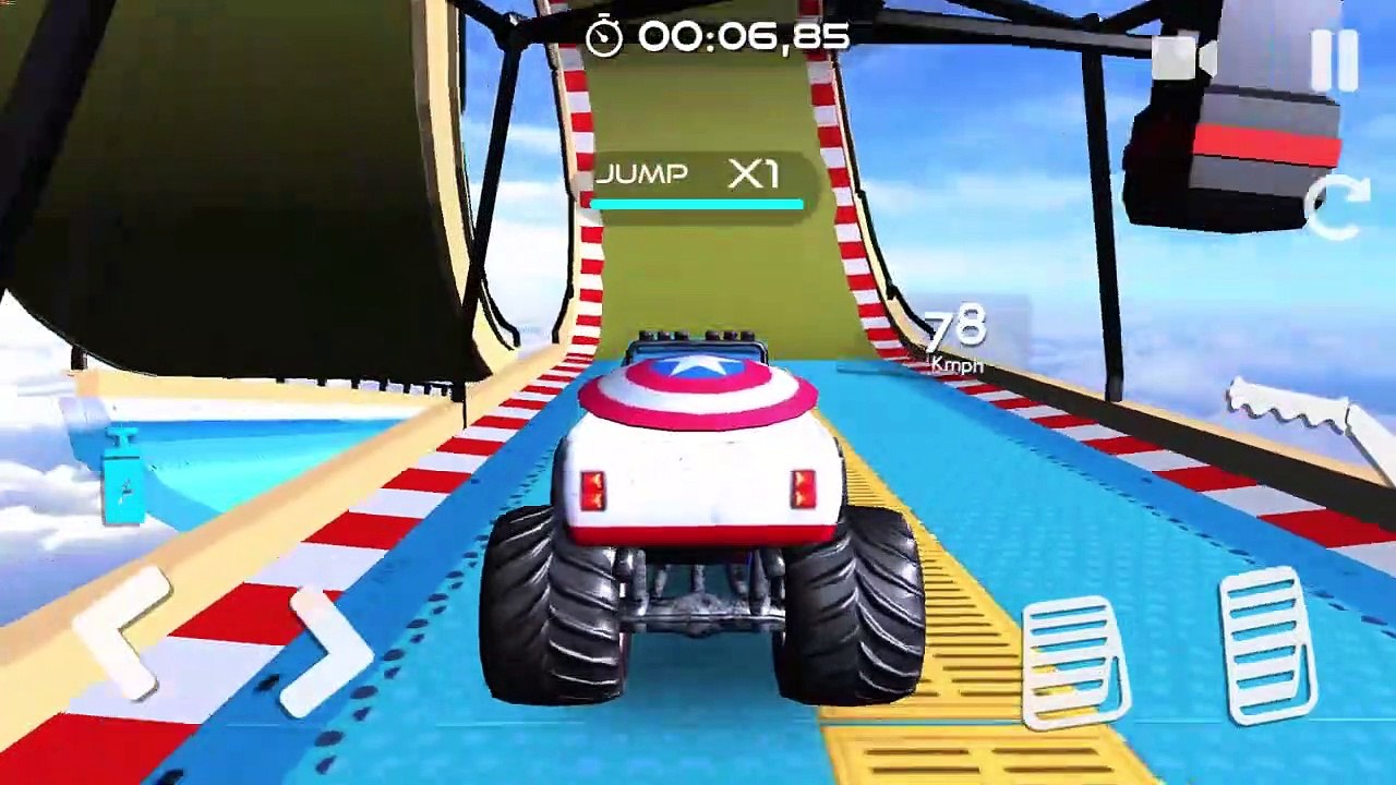 Monster Trucks Mega Ramp Impossible Super hero - Impossible 4x4 Car Driving - Android GamePlay