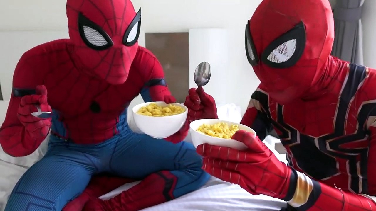 SPIDER-MAN in Real Life All Day In The Bed, and Fighting Bad Guys At Home | Spider-Man On The Bed